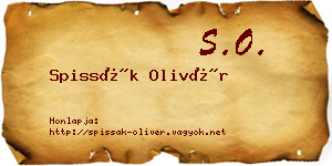 Spissák Olivér névjegykártya